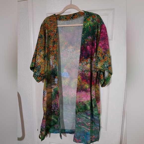 Nwt BLACKMILK MONET collage Art Robe Kimono S Cottage - Picture 3 of 8